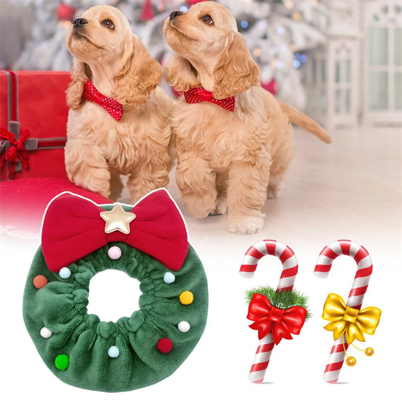 Collar con lazo para mascotas de Navidad, agradable para la piel, bufanda navideña para mascotas, lavable, correa para el cuello para perros, accesorio para fotos, suministros para mascotas